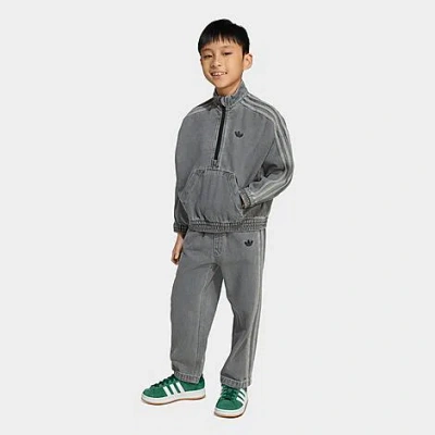 Adidas Originals Little Kids Originals Denim Crew Set In Gray