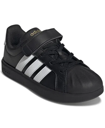 Adidas Originals Little Kids Street Talk Elastic Lace Stay-put Closure Casual Sneakers From Finish Line In Black