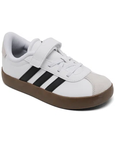 Adidas Originals Little Kids Vl Court 3.0 Fastening Strap Casual Sneakers From Finish Line In White