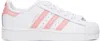 Adidas Originals Little Kids White & Pink Superstar Ii Sneakers In Ftwr White/semi Pink