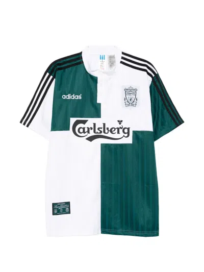 Adidas Originals Liverpool Fc Three-stripe Panelled T-shirt In Green
