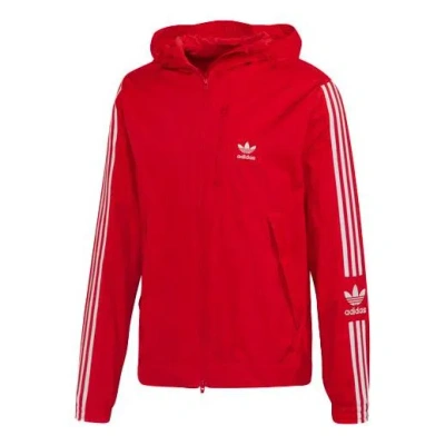 Adidas Originals Lock Up Wb Cardigan Casual Sports Hooded Jacket Pink Red Fluorescence