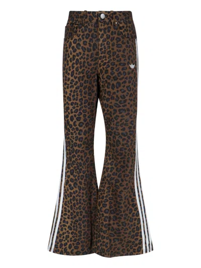 Adidas Originals Logo Bootcut Jeans In Multi