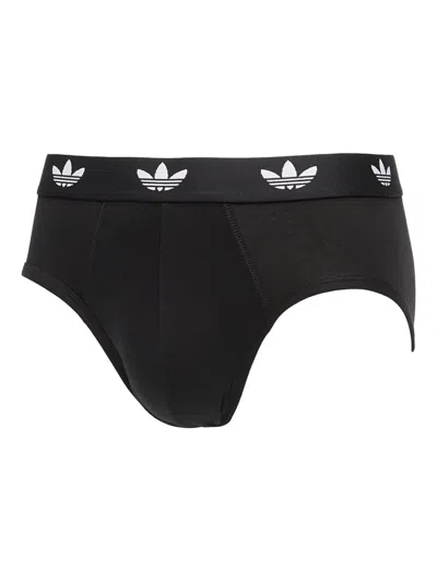 Adidas Originals Logo Briefs (set Of Three) In Black