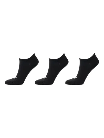 Adidas Originals Logo-detail Liner Socks (pack Of Three) In Black