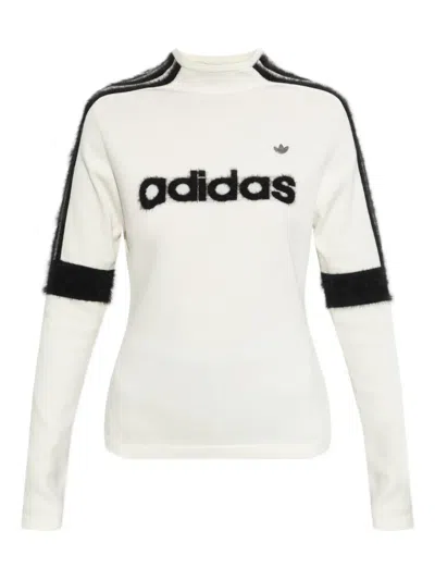 Adidas Originals Logo-detail Long-sleeve T-shirt In White