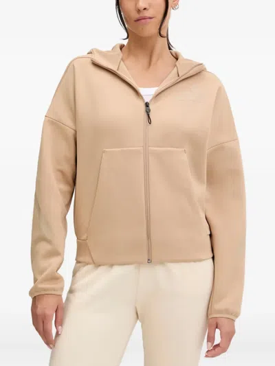 Adidas Originals Logo-detail Zip-up Hoodie In Nude