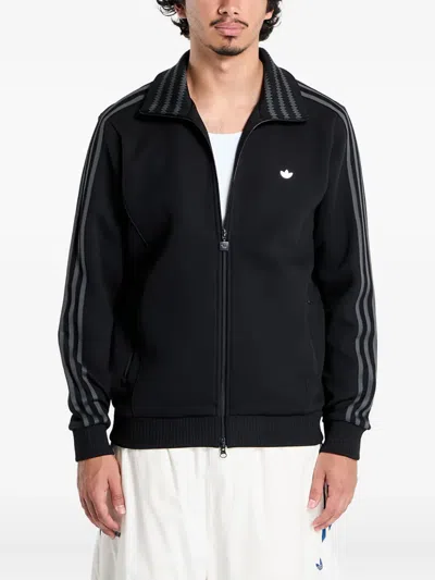 Adidas Originals Logo-detail Zip-up Sweatshirt In Black