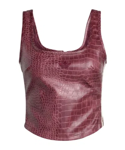 Adidas Originals Crocodile-effect Corset In Burgundy