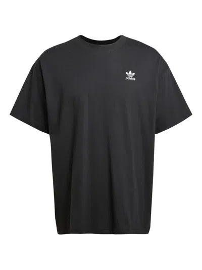 Adidas Originals Logo-embroidered Cotton T-shirt In Black