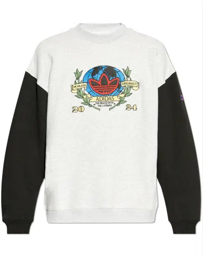 Adidas Originals Embroidered-logo Sweatshirt In Multi
