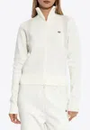 Adidas Originals Logo Embroidered Knitted Track Jacket In White