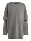 Adidas Originals Logo-embroidered T-shirt In Gray