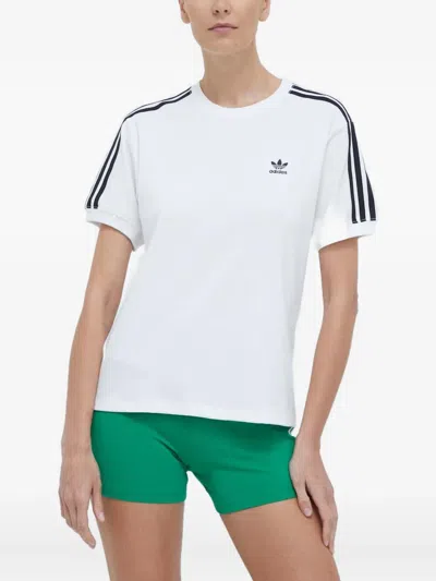 Adidas Originals Logo-embroidered T-shirt In White
