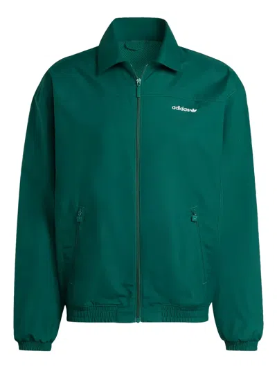 Adidas Originals Logo-embroidered Track Jacket In Green
