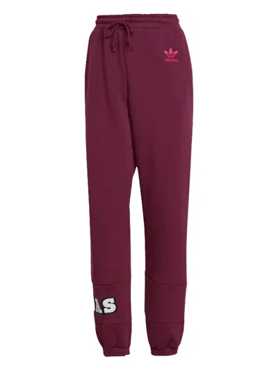 Adidas Originals Logo-embroidered Track Pants In Red