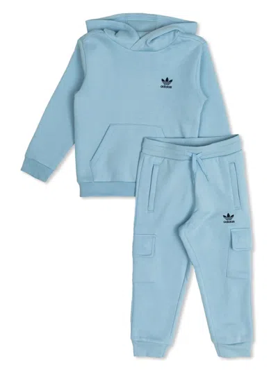 Adidas Originals Kids' Logo-embroidered Tracksuit Set In 蓝色