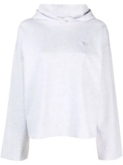 Adidas Originals Logo-embroidery Cotton Sweatshirt In Grey