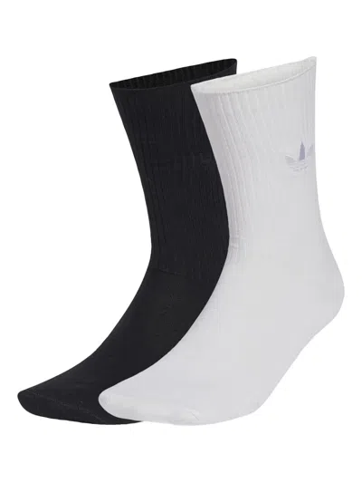 Adidas Originals Logo-embroidery Socks (pack Of Two) In Black