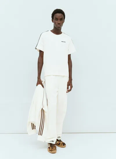 Adidas Originals Logo Embroidery Track Trousers In White