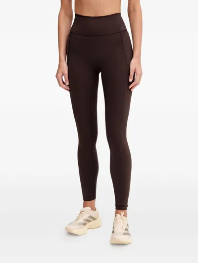 Adidas Originals Logo Leggings In Brown