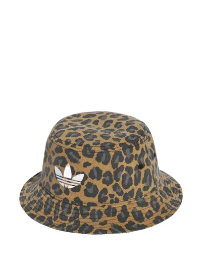 Adidas Originals Leopard Print Bucket Hat Brown In Animal Print