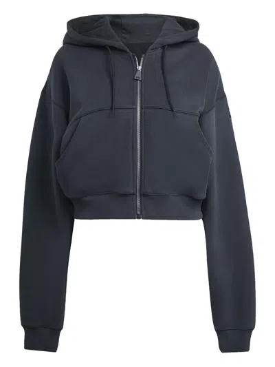 Adidas Originals Logo-patch Zip-up Hoodie In Gray