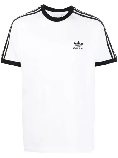 Adidas Originals Short Sleeve Crew Neck T Shirt Striped In White