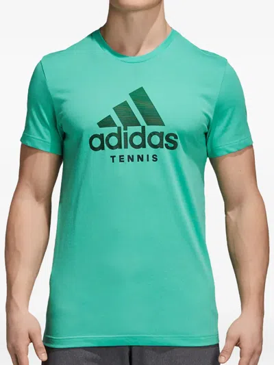 Adidas Originals Logo-print Crew-neck T-shirt In Brown