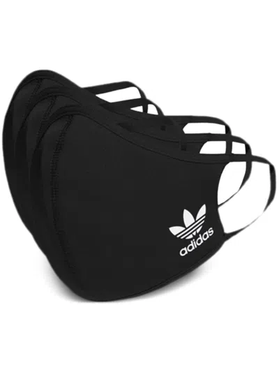 Adidas Originals Logo-print Face Masks Set In Black