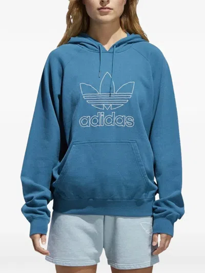 Adidas Originals Logo-print Hoodie In Blue
