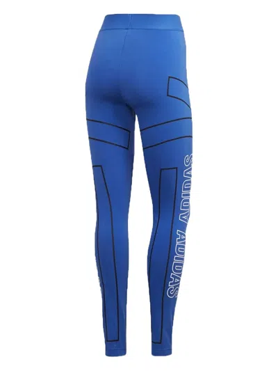 Adidas Originals Logo-print Leggings In Blue