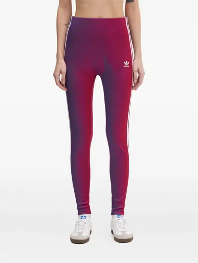 Adidas Originals Logo-print Leggings In Purple