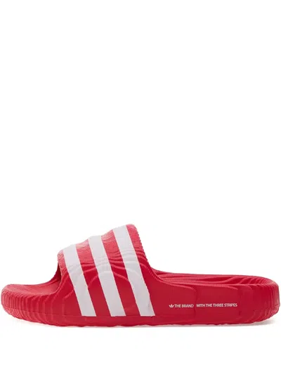 Adidas Originals Logo-print Slippers In Red