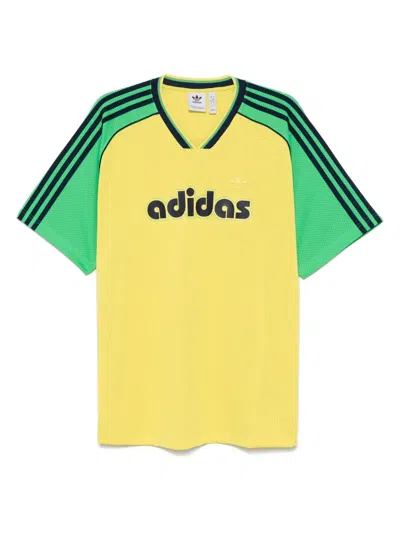 Adidas Originals Logo-print T-shirt In Yellow