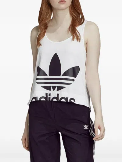 Adidas Originals Logo-print Tank Top In White
