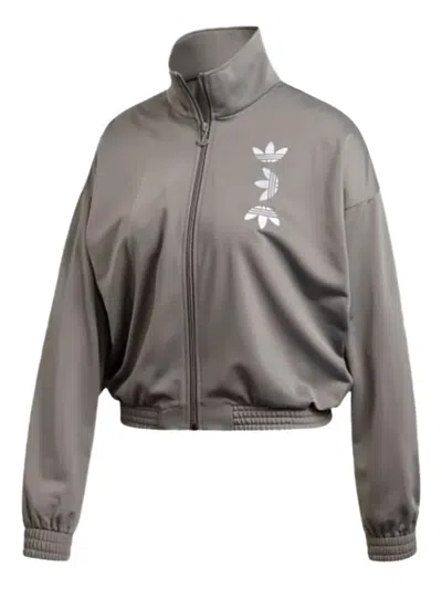 Adidas Originals Logo-print Track Jacket In Gray