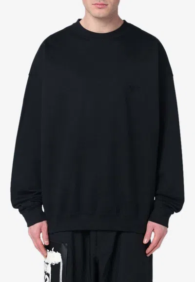 Adidas Originals Logo-printed Crewneck Sweatshirt In Black