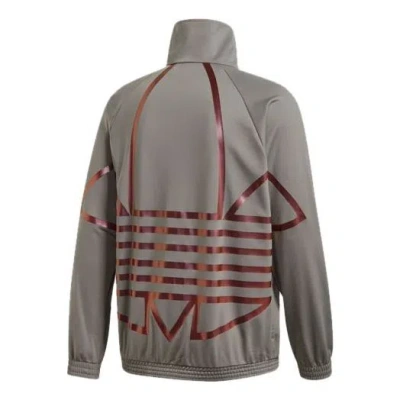Adidas Originals Logo Printing Sports Stand Collar Jacket Gray