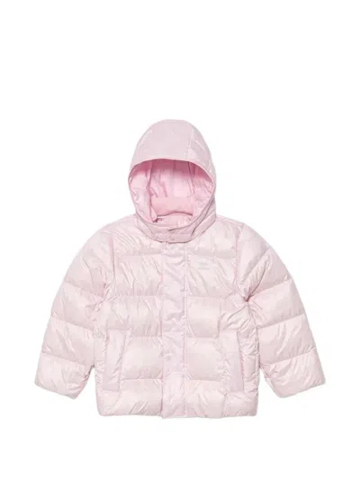 Adidas Originals Kids' Logo Quilted Hooded Jacket In Pink