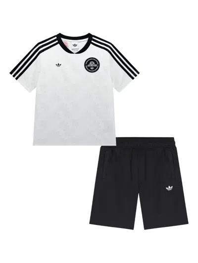 Adidas Originals Kids' Logo Shorts Set In White