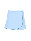 Adidas Originals Logo Skirt Jogger Shorts In Light Blue