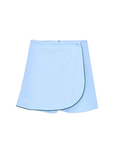 Adidas Originals Logo Skirt Jogger Shorts In Light Blue