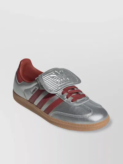 Adidas Originals Logo Sneakers Metallic Finish In Grey