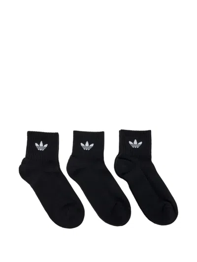 Adidas Originals Logo Socks (set Of Three) In Black