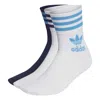 Adidas Originals Logo Stripe Printing Socks Unisex 3 Pairs White / Blue In Multi