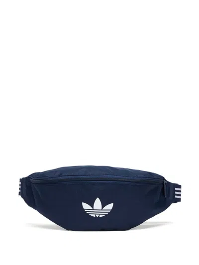Adidas Originals Logo Striped-strap Belt Bag In Blue