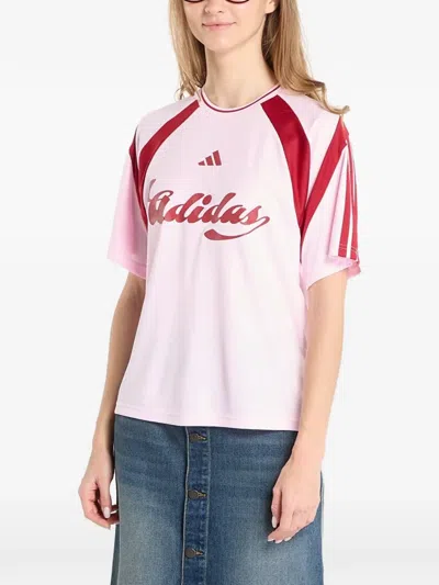 Adidas Originals Logo T-shirt In Pink