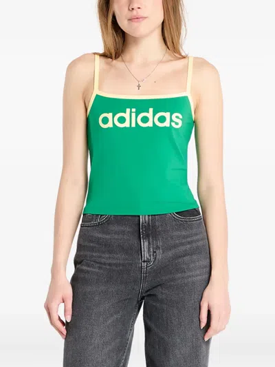 Adidas Originals Logo Tank Top In Green
