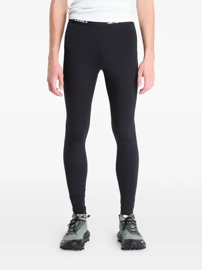 Adidas Originals Logo-waistband Base Layer Leggings In Black